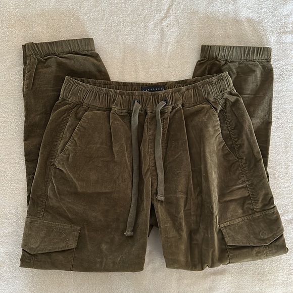 Anthropologie Sanctuary Mia Corduroy Cargo Jogger Ankle Zip, Olive Size Small - Picture 9 of 11